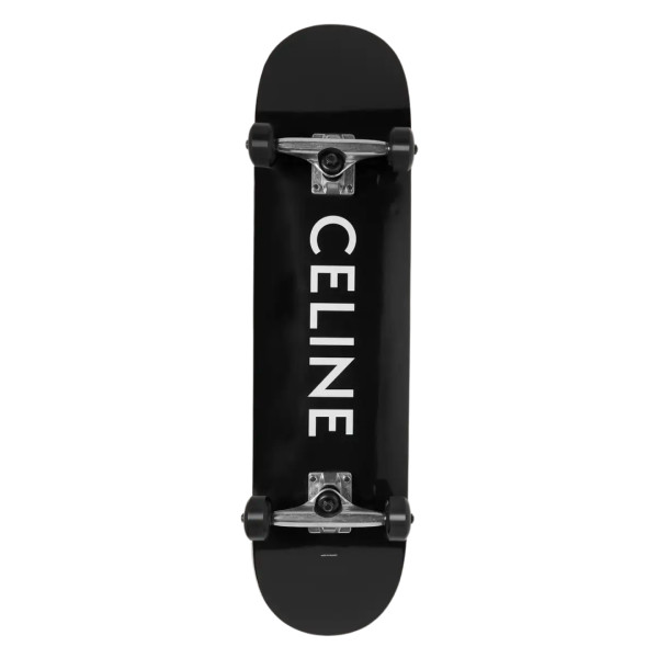 Logo print wooden skateboard