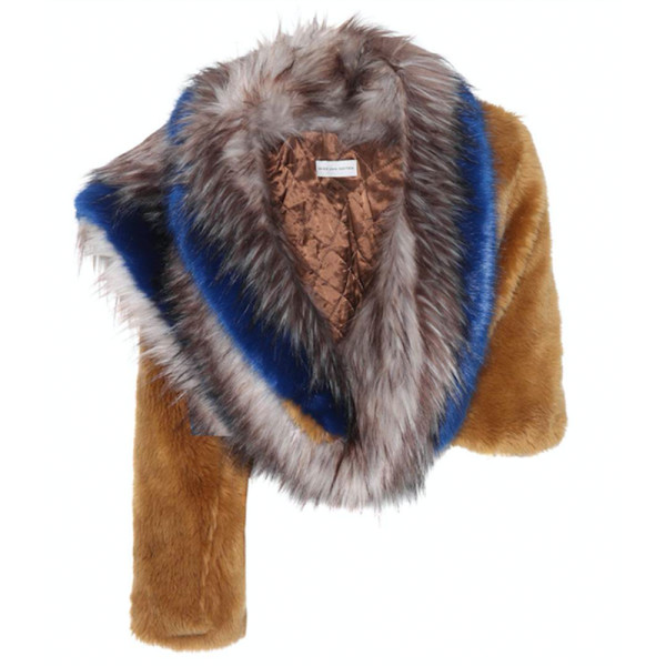 Dries van noten faux fur cropped jacket