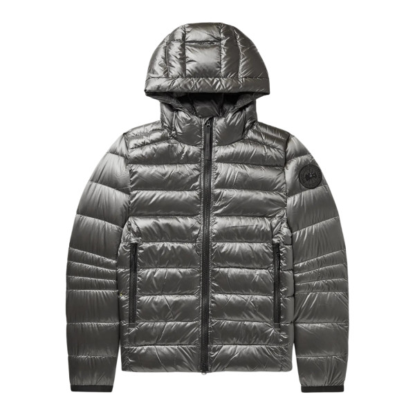 Metallic hooded down jacket canada goose