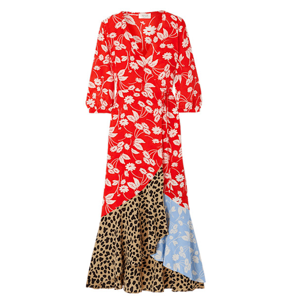 Rixo London Noleen Paneled Printed Silk Crepe Wrap Dress Story
