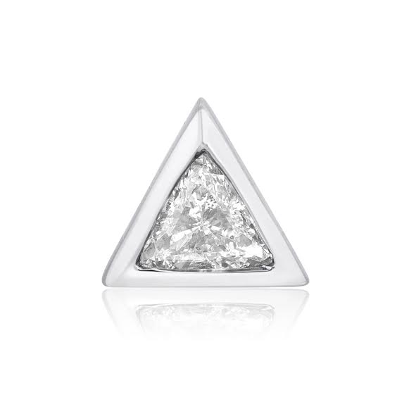 Stone & Strand Medium Trillion White Gold Diamond Stud Story + Rain