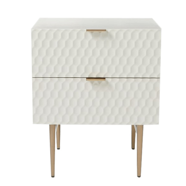White textured nightstand deals