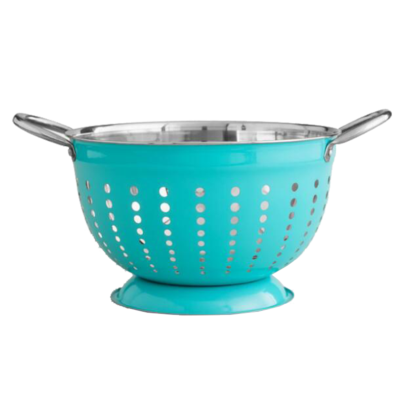 World Market Aqua Stainless Steel Colander Story + Rain