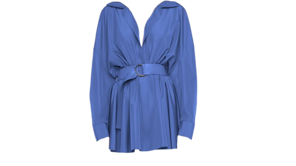 norma kamali fit and flare dress Norma Kamali Super Oversized Boyfriend Shirt Flared Mini Dress