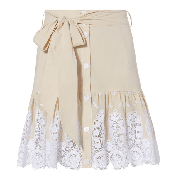 Miguelina emy embroidered skirt