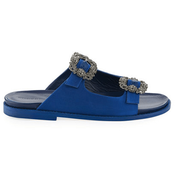 Manolo blahnik sturlushangi satin slide sandal