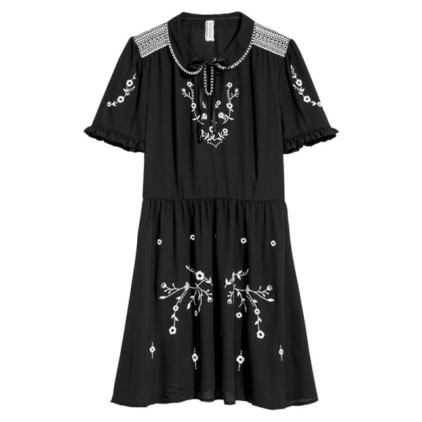 H m cotton dress with embroidery