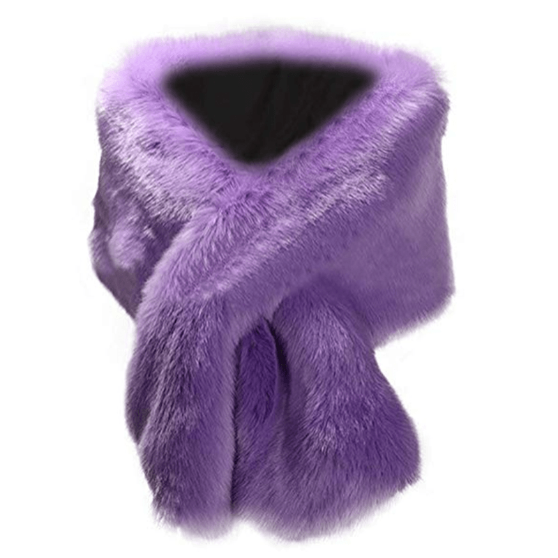 purple fur shawl