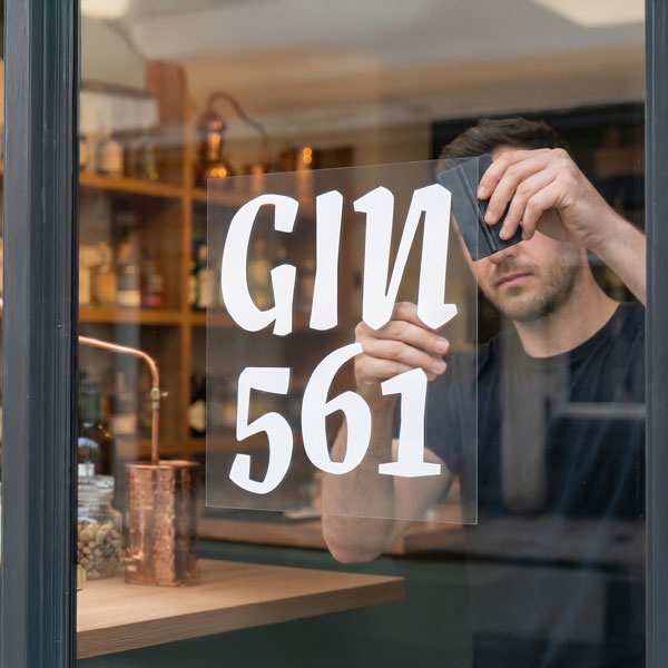 example of front of window transparent vinyl application