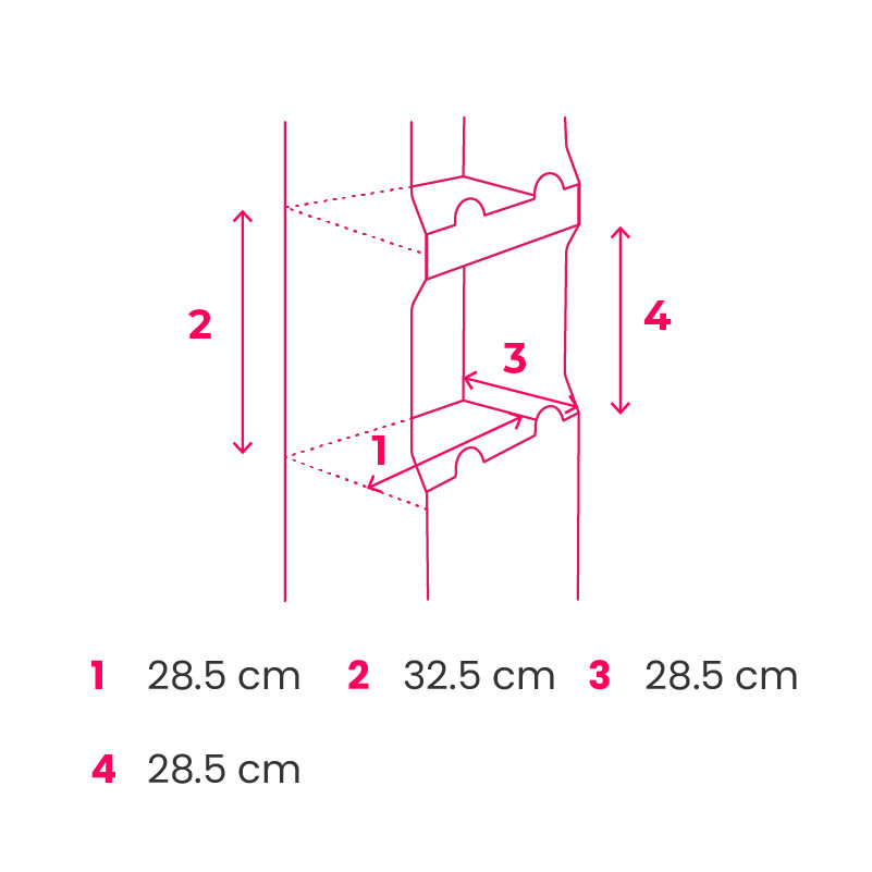 30 x 30 x 146 cm - 4 étagères - 2