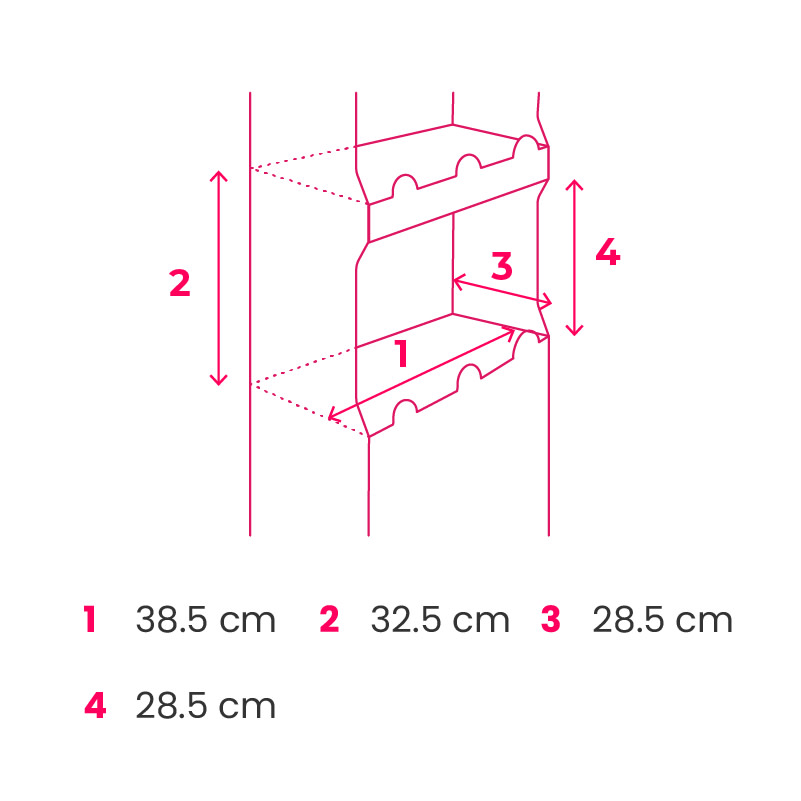 40 x 30 x 146 - 4 étagères - 2