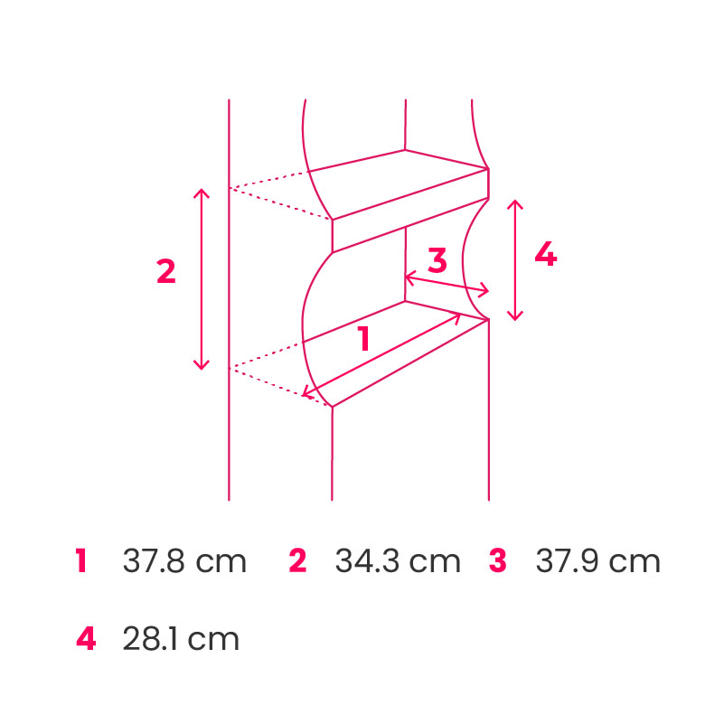 39 x 39 x 130 cm - 4 étagères - 2