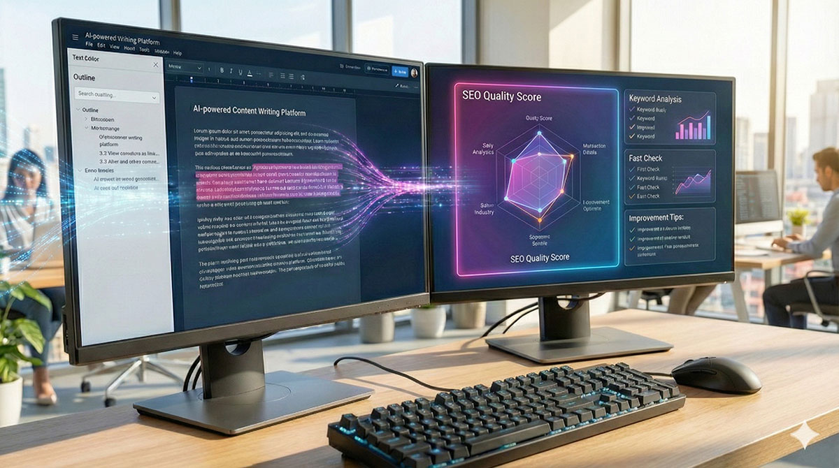SEO記事作成を効率化、キーワード選定から品質評価までを一気通貫で支援