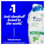 Head & Shoulders Menthol Fresh Shampoo, the #1 anti-dandruff brand in the world.
