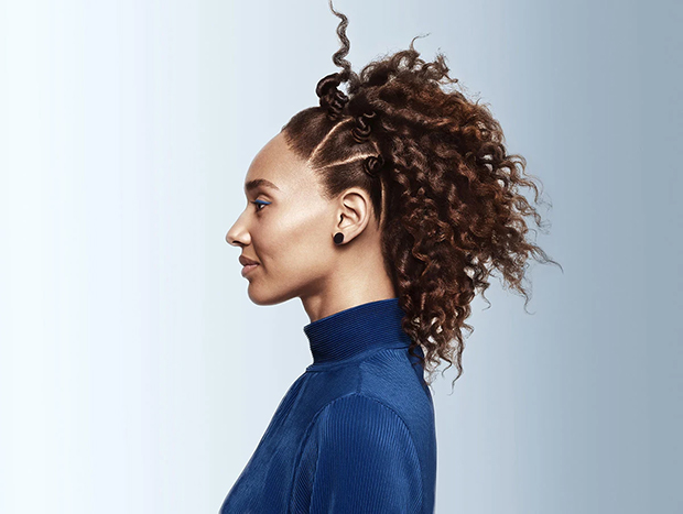 A woman with beautiful brown afro hair