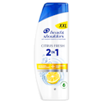 Head&Shoulders bottle featuring lemons and cream swirls on white.