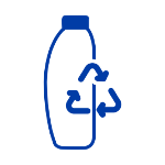 Always recycle! - a blue icon