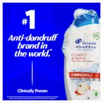 Head & Shoulders Clarify & Shine anti-dandruff shampoo, 100% protection.