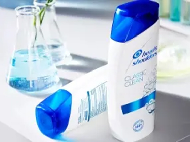 Head&Shoulders Classic Clean shampoo bottles in laboratory environment. 