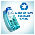 a bottle of Deep Cleanse Itch Prevention H&S Shampoo has been made of 100% recycled plastic (excluding cap, colorants & additives)