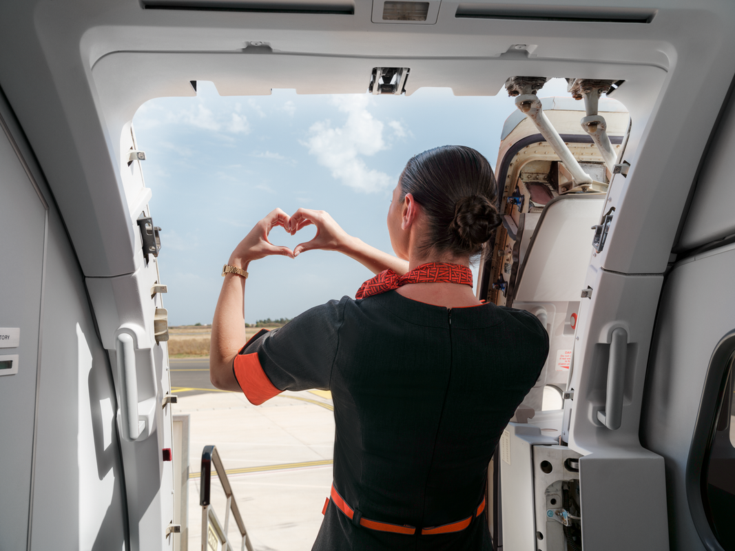 Cabin crew love heart
