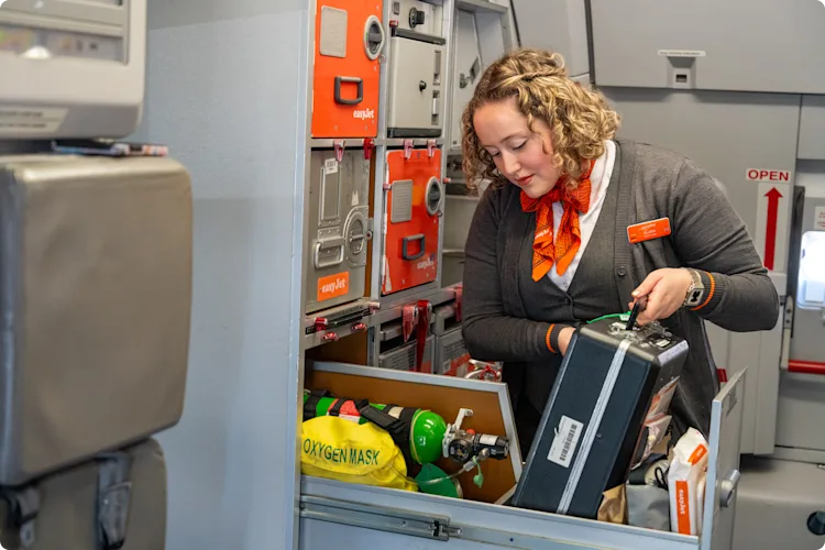 easyJet cabin crew training hand