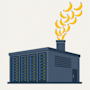 Funny picture of datacentre emitting bananas