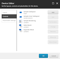 Presentation details for the dependent renderings