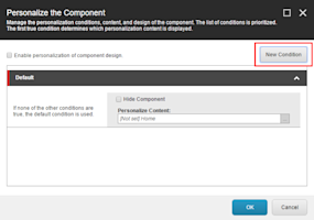Personalise Component Dialog