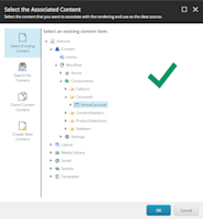 Datasource selection dialog with datasource template set
