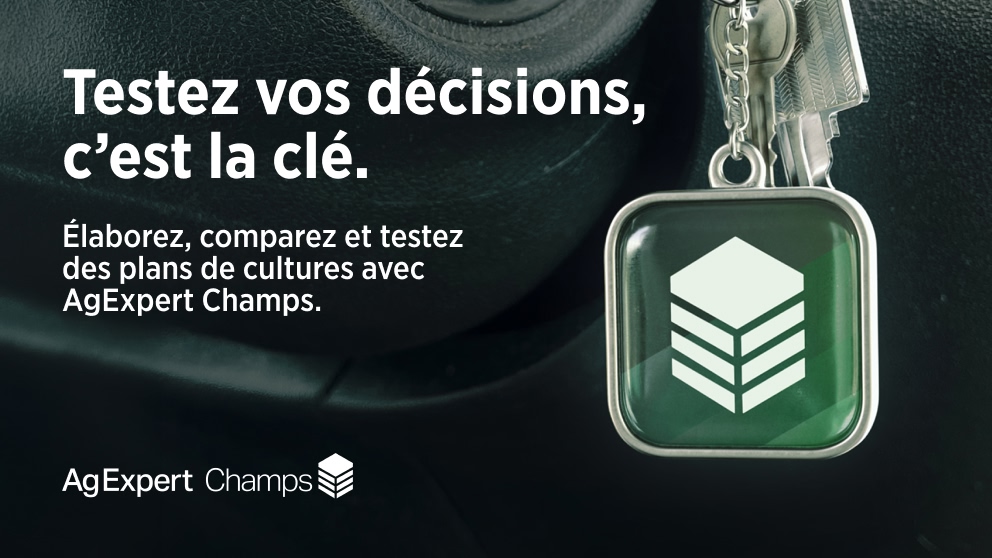 Testez vos décisions, c’est la clé. Élaborez, comparez et testez des plans de cultures avec AgExpert Champs.