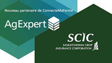 Logo d’AgExpert dans le coin supérieur gauche et logo de la SCIC dans le coin inférieur droit