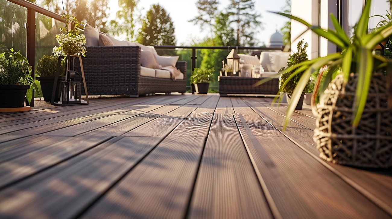 Composite deck boards photo