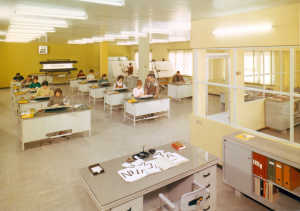 View of the drawing office of the Simoncini Type Foundry in Bologna, Italy, in the early 1960s. Courtesy Antonio Cavedoni