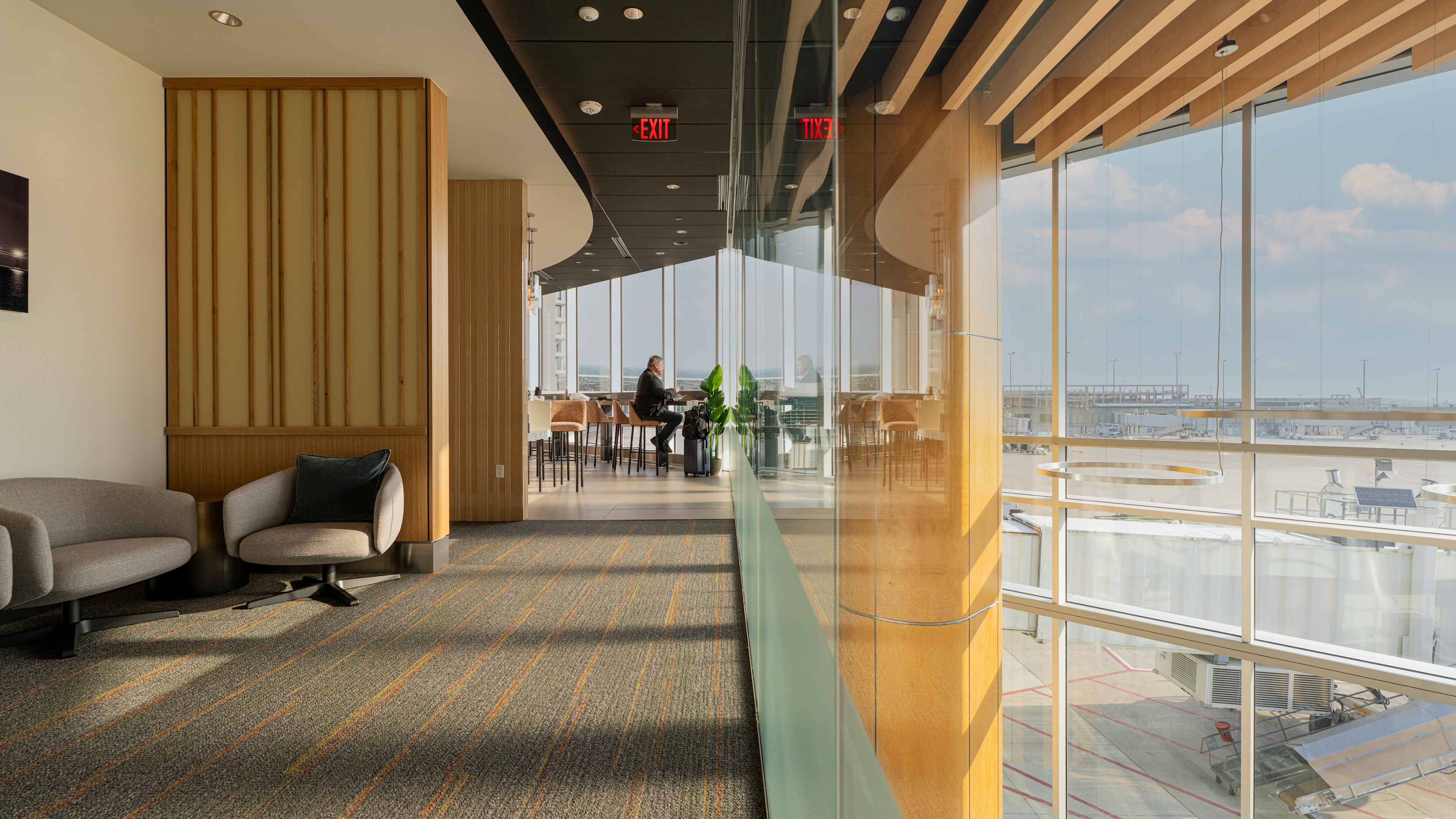 The Club airport lounge scenic view