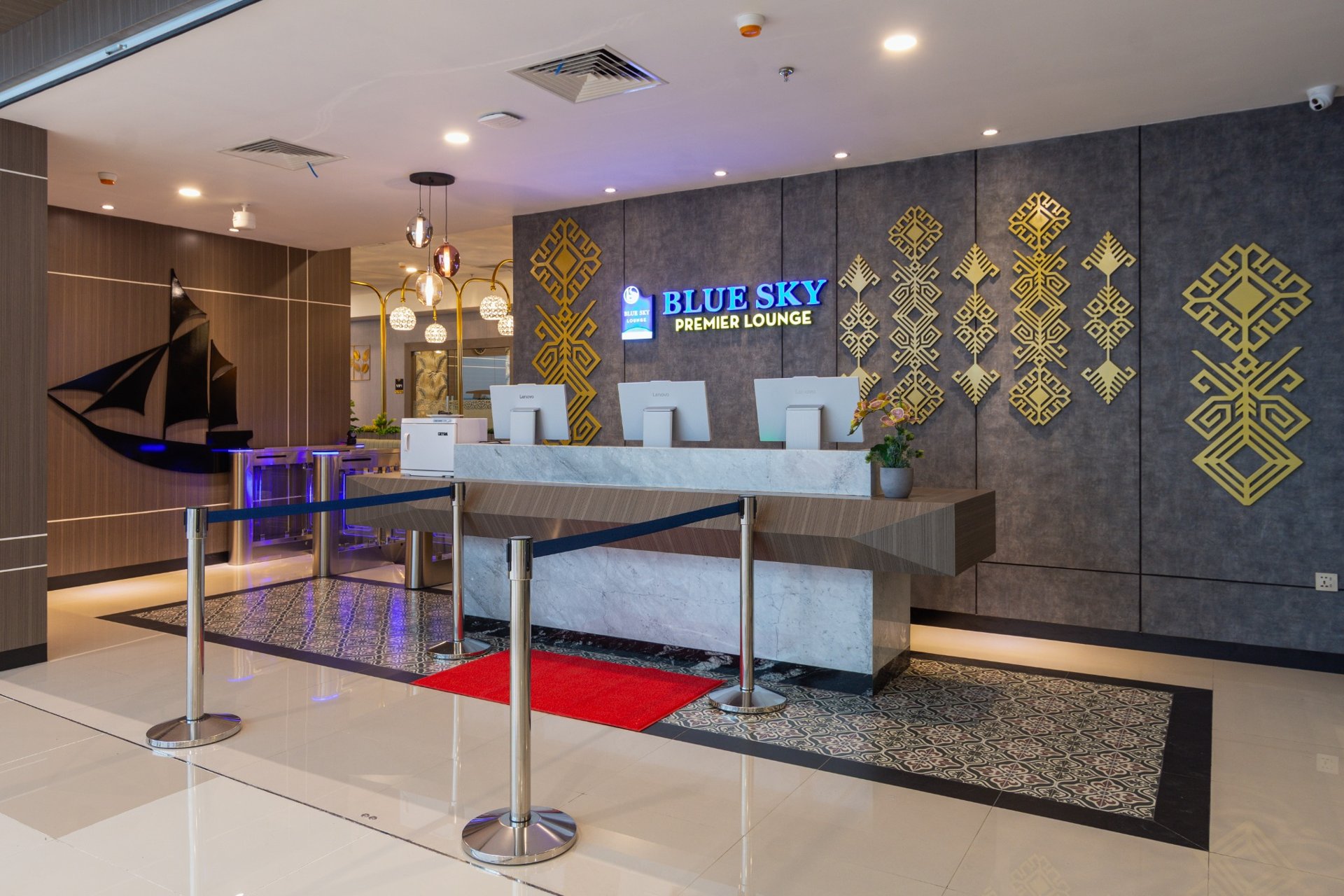 Blue Sky Lounge airport lounge seating area in Indonesia
