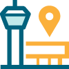 Airport Dimensions, Airport Partners, Airport with location icon