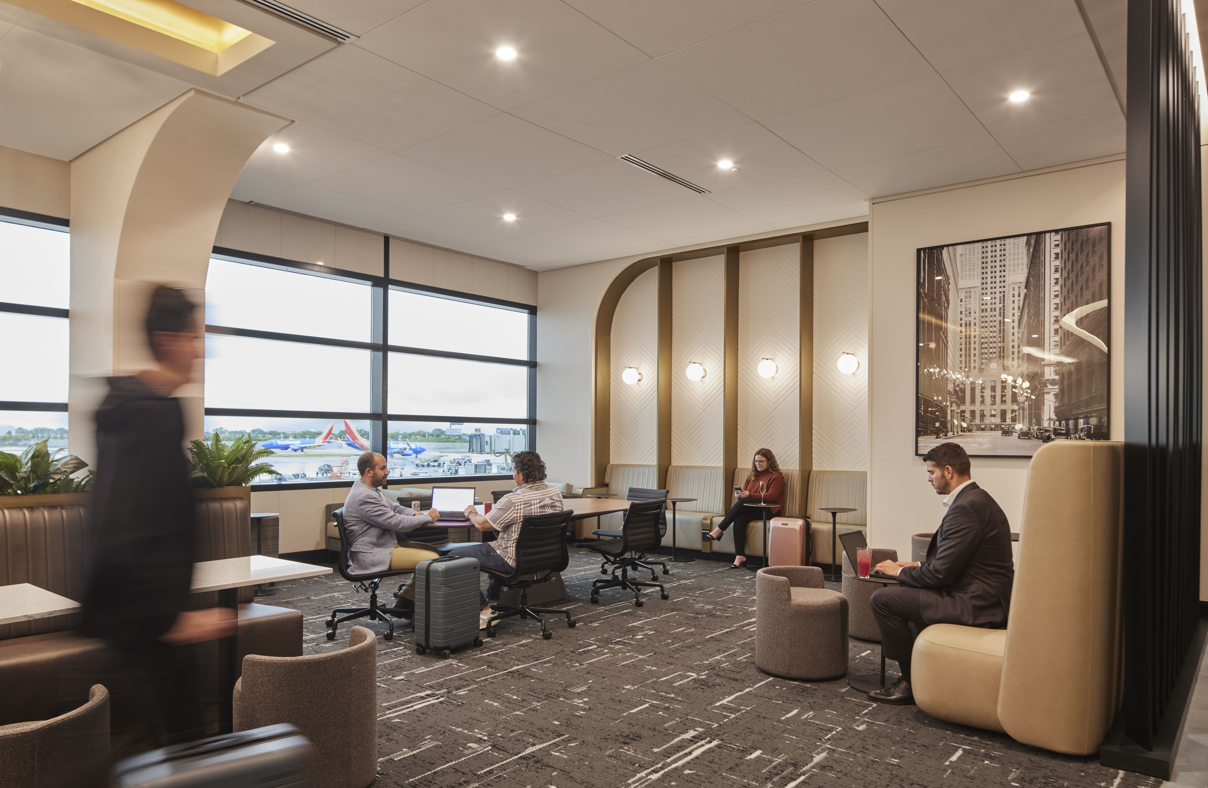 Airport lounge with sitting area