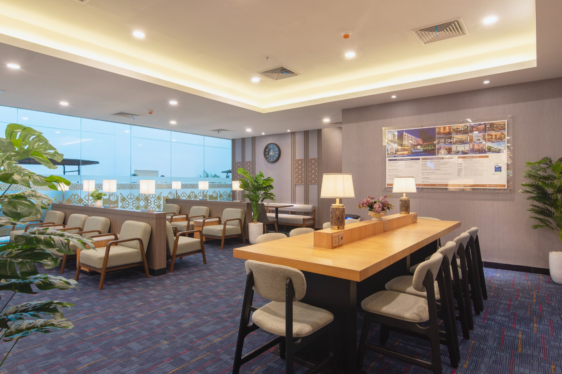 Blue Sky airport lounge seating area in Indonesia