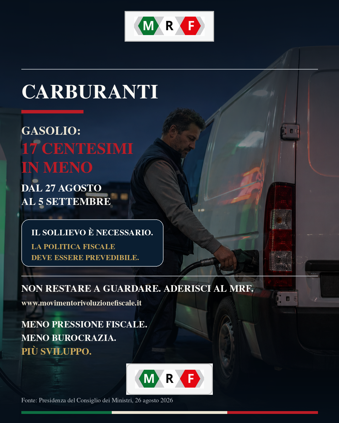 TAGLIO AL GASOLIO: UN SOLLIEVO NECESSARIO, MA DIECI GIORNI NON FANNO UNA POLITICA.