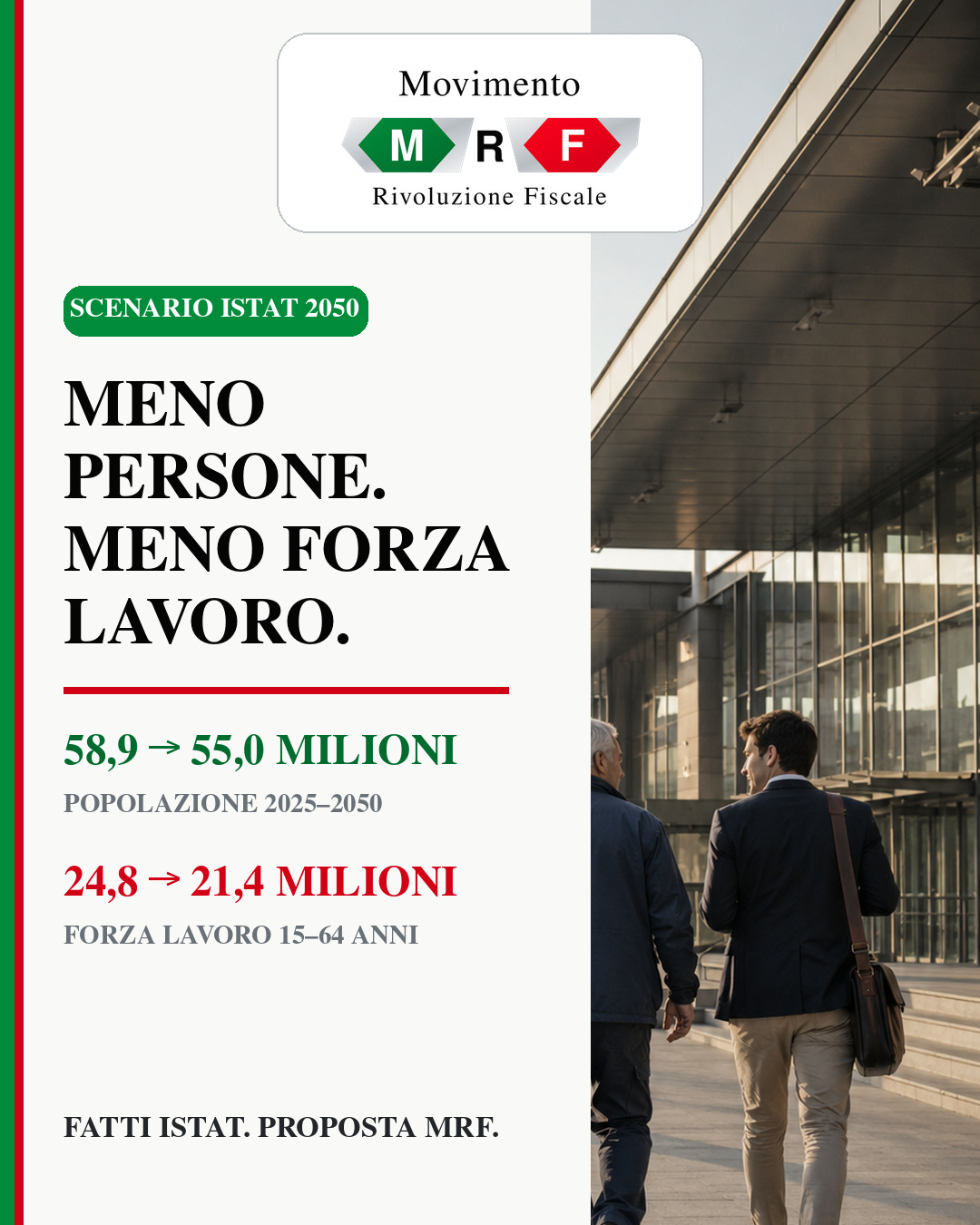 ITALIA 2050: MENO PERSONE, MENO FORZA LAVORO.