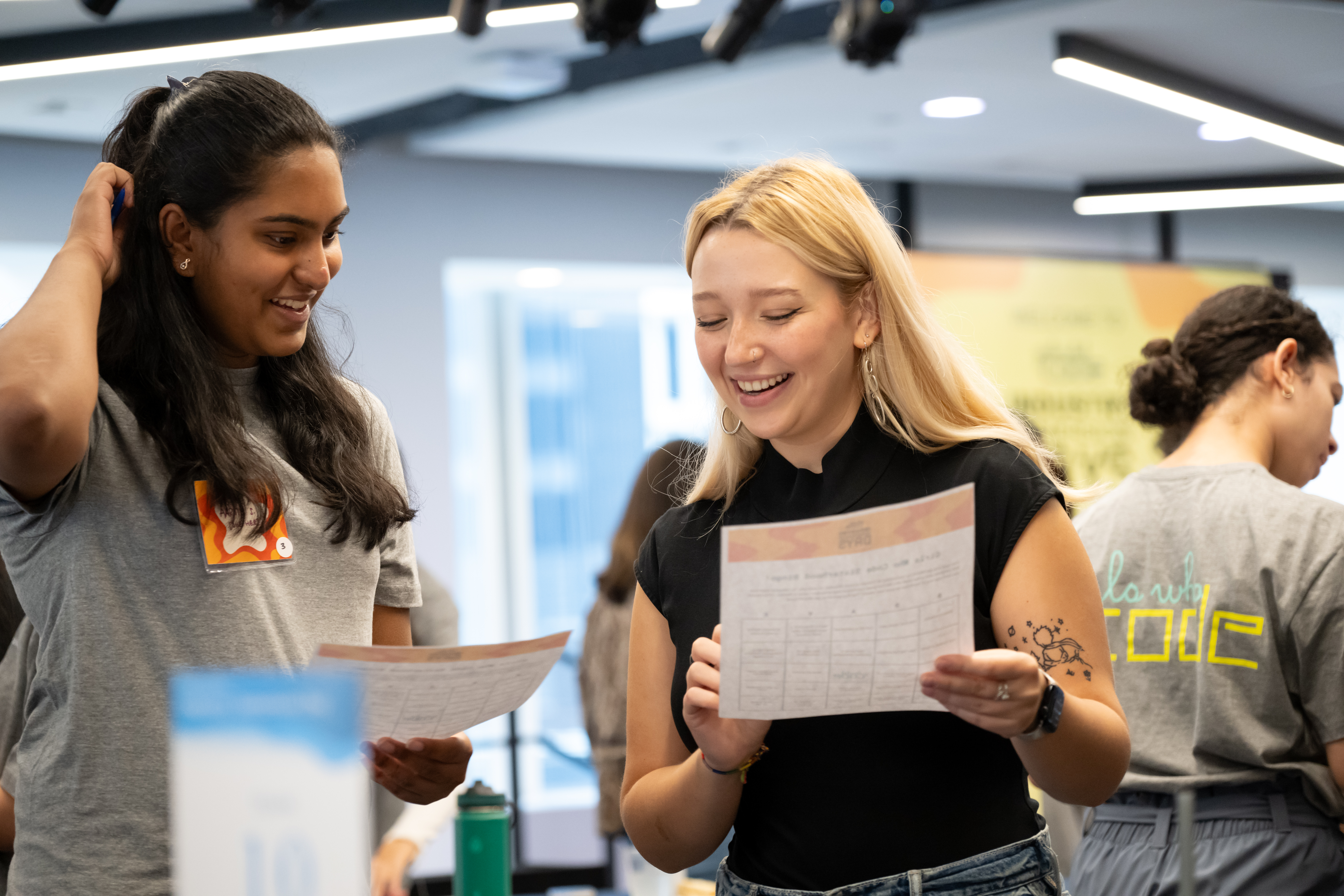 Two women working together in an office