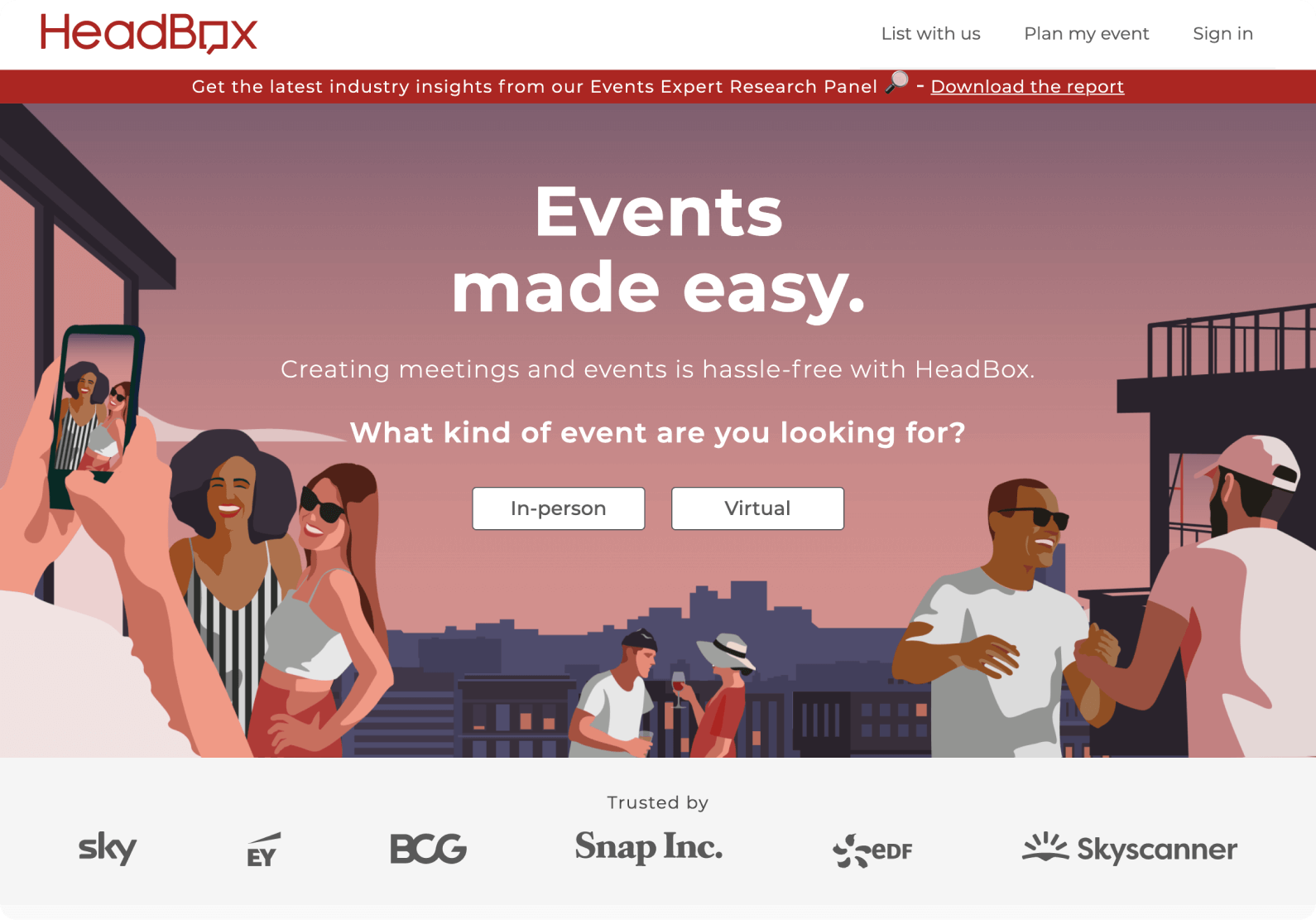 A screenshot of HeadBox web app.