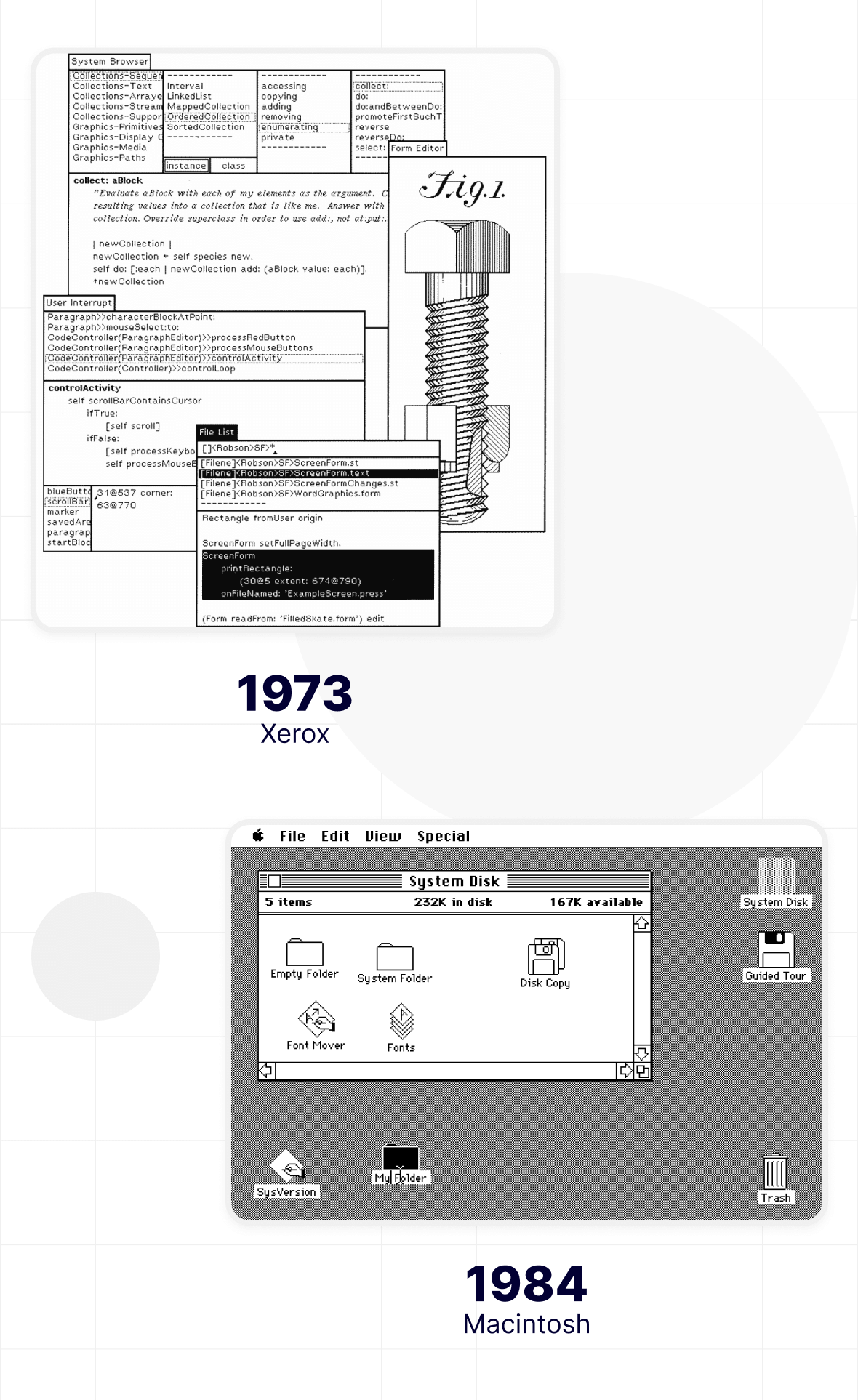 Xerox 1973 - Macintosh 1984