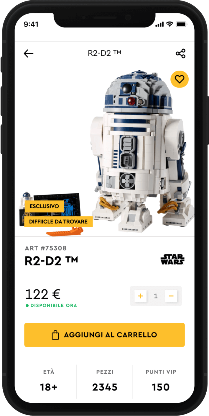 A screenshot of LEGO's mobile app.