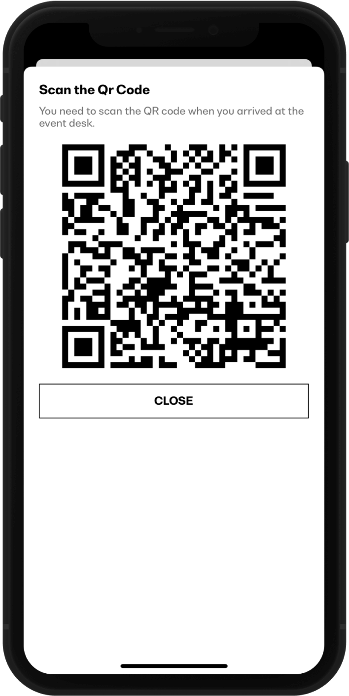 Thru app screenshot showing a QR code.