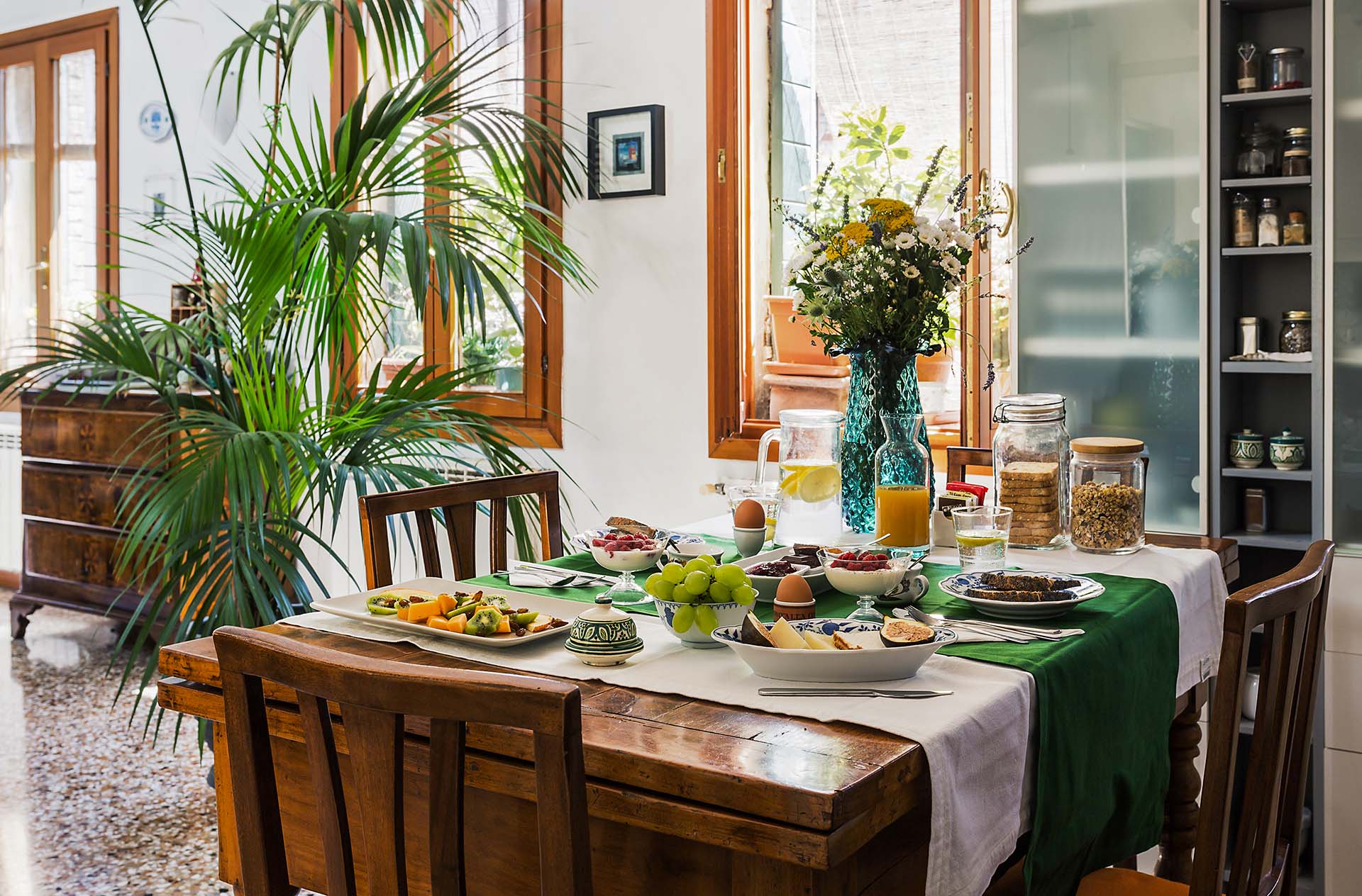 Morning breakfast served in the living room