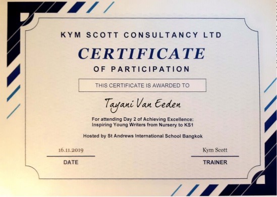 Kym Scott Certificate Day 2