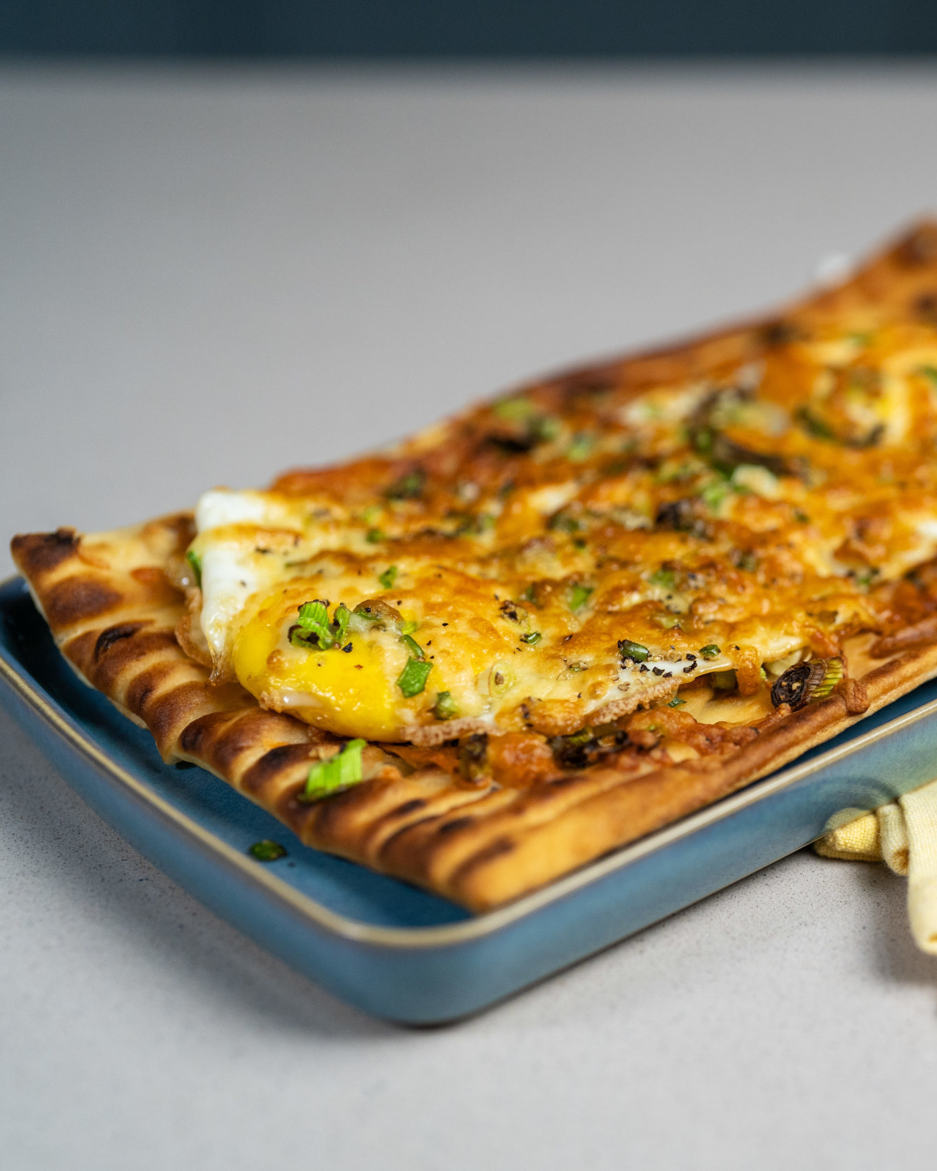 Breakfast Chilli Cheese Flatbread Recipe | Deli Kitchen