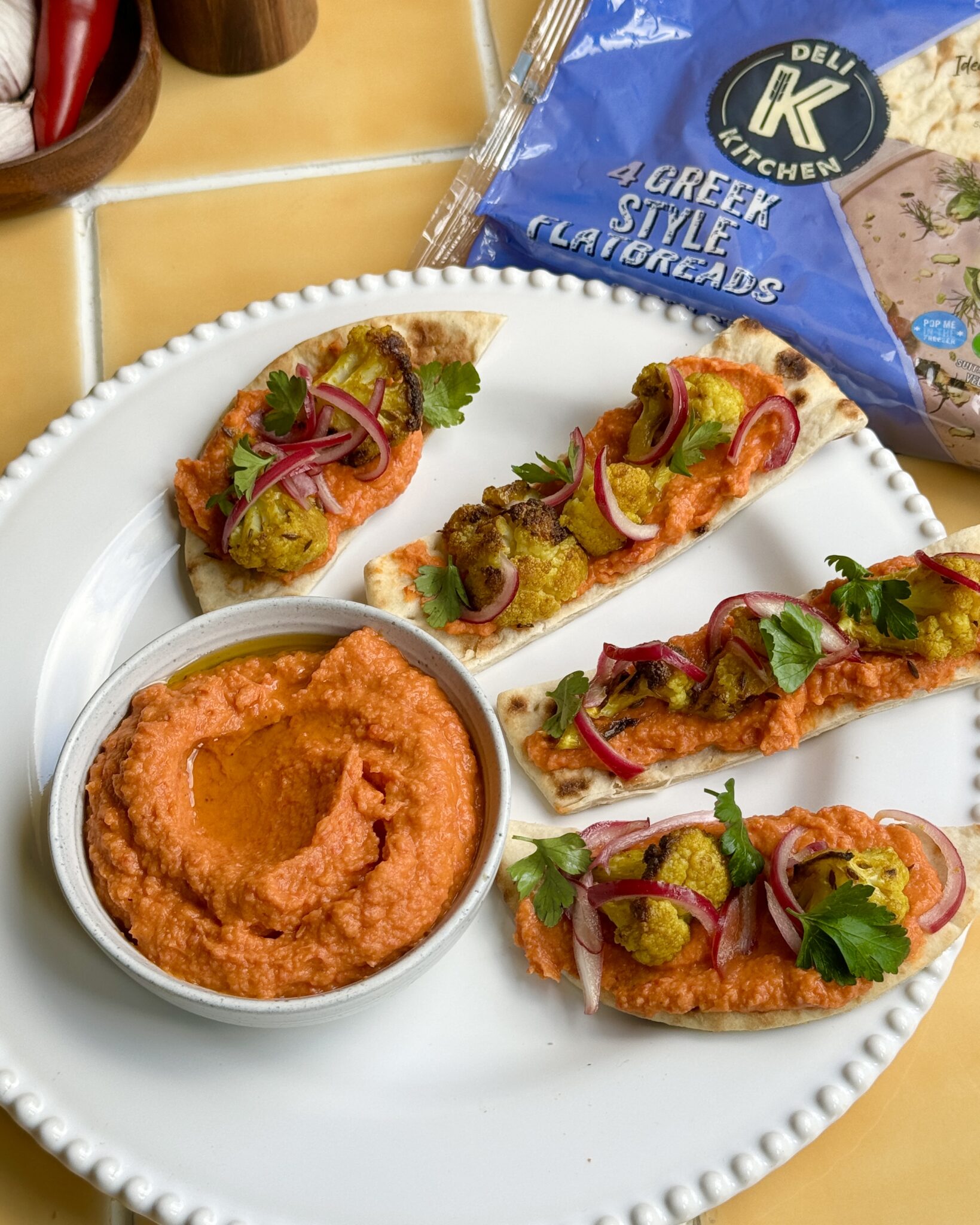 Butterbeans & Cauliflower Flatbread Snack Recipe | Deli Kitchen